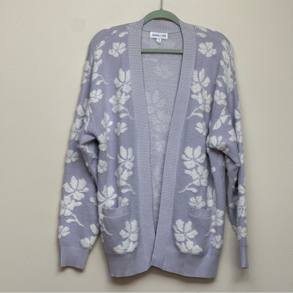 Gemma+Jane Floral Jacquard Cardigan Size Large - Picture 11 of 11